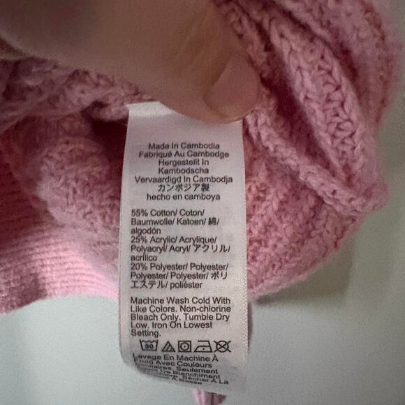 J Crew Pink turtleneck sweater oversized | Knit | Cableknit - Picture 3 of 5